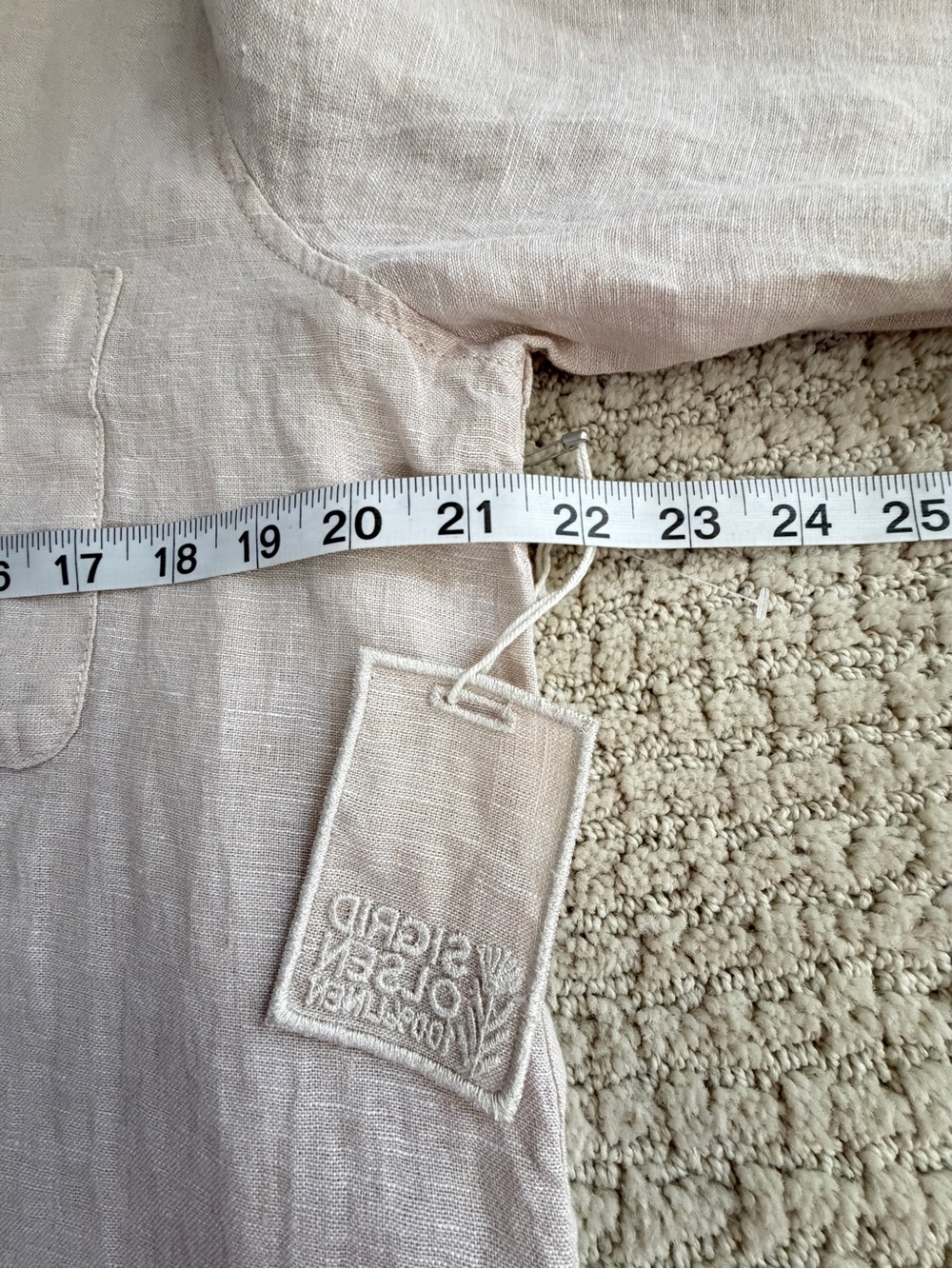 Sigrid Olsen Cream 100% Linen Button-Down Shirt NWT oversized M - Picture 6 of 9